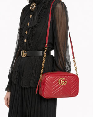Alternative view of Gucci Camera Bag Marmont Medium Matelassè Rossa
