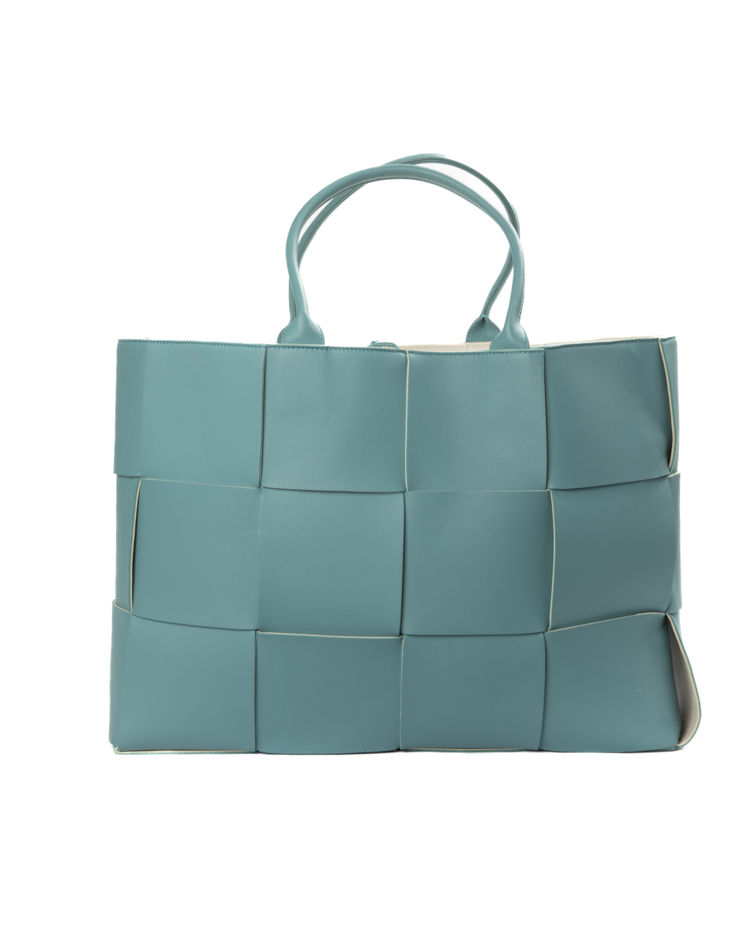 Bottega Veneta Arco Tote Large Intreccio Azzurra