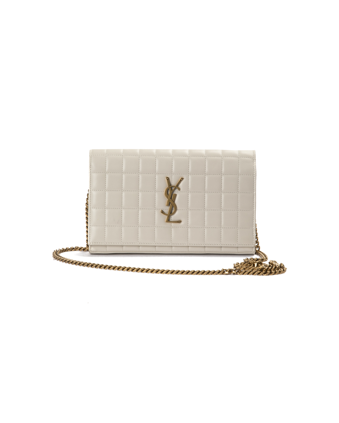 Saint Laurent Cassandre Medium Matelassè Bianca