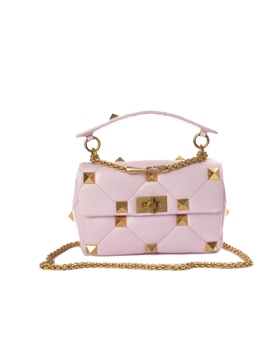 Valentino Roman Stud Small Trapuntata Rosa