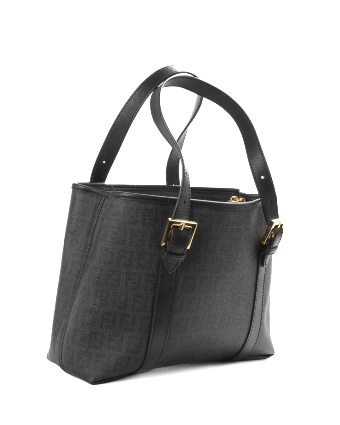 Alternative view of Fendi Tote Square Small FF Zucchino Nera