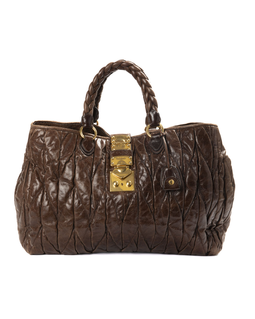 Miu Miu Shopper Groffata Large Marrone