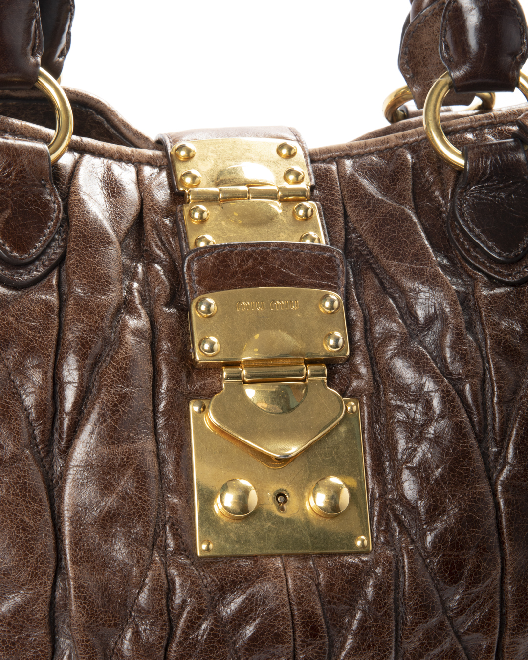 Alternative view of Miu Miu Shopper Groffata Large Marrone