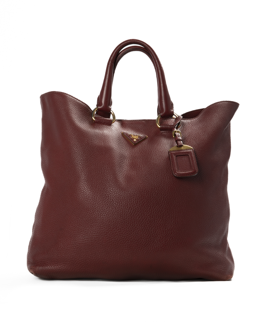 Prada Shopper Vertical Medium Granulata Bordeaux