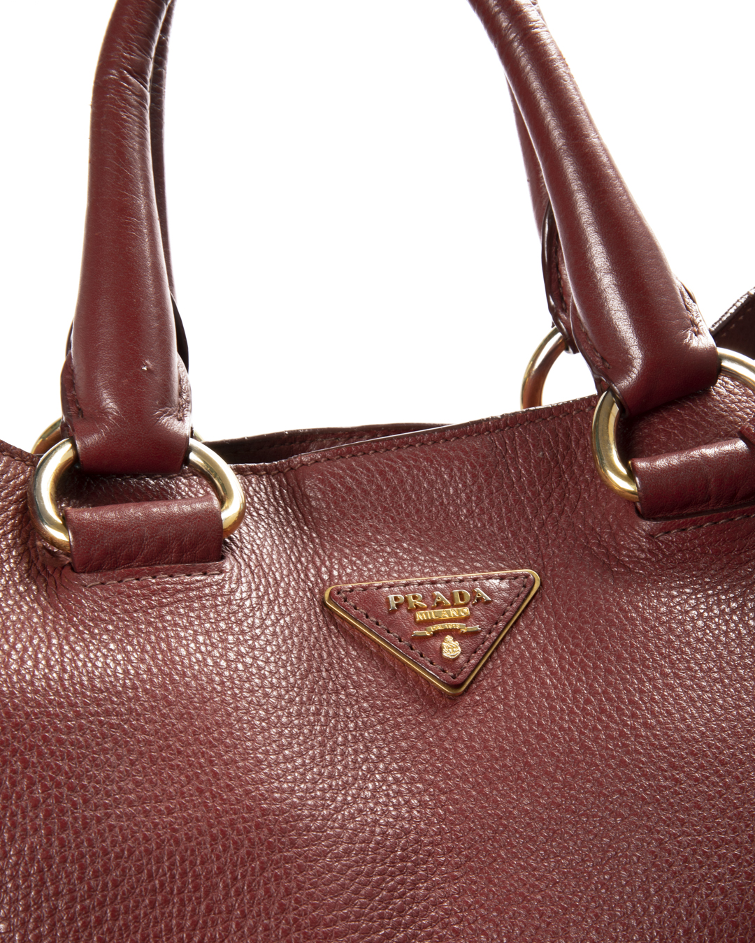 Alternative view of Prada Shopper Vertical Medium Granulata Bordeaux