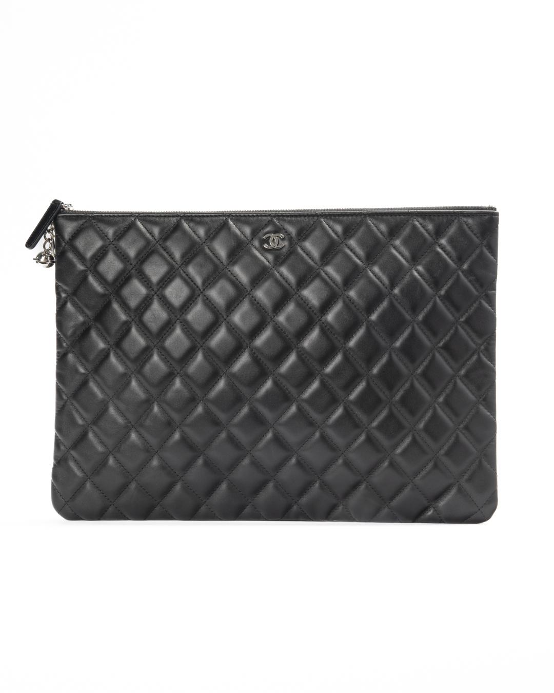 Chanel Clutch Charm Space Trapuntata Large Nera