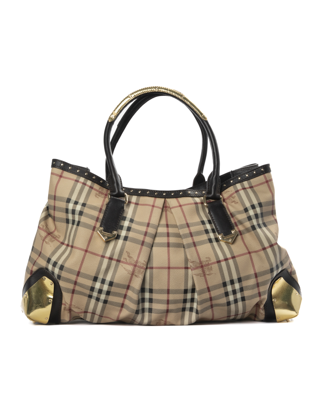 Burberry Haymarket Tote Large Check Marrone