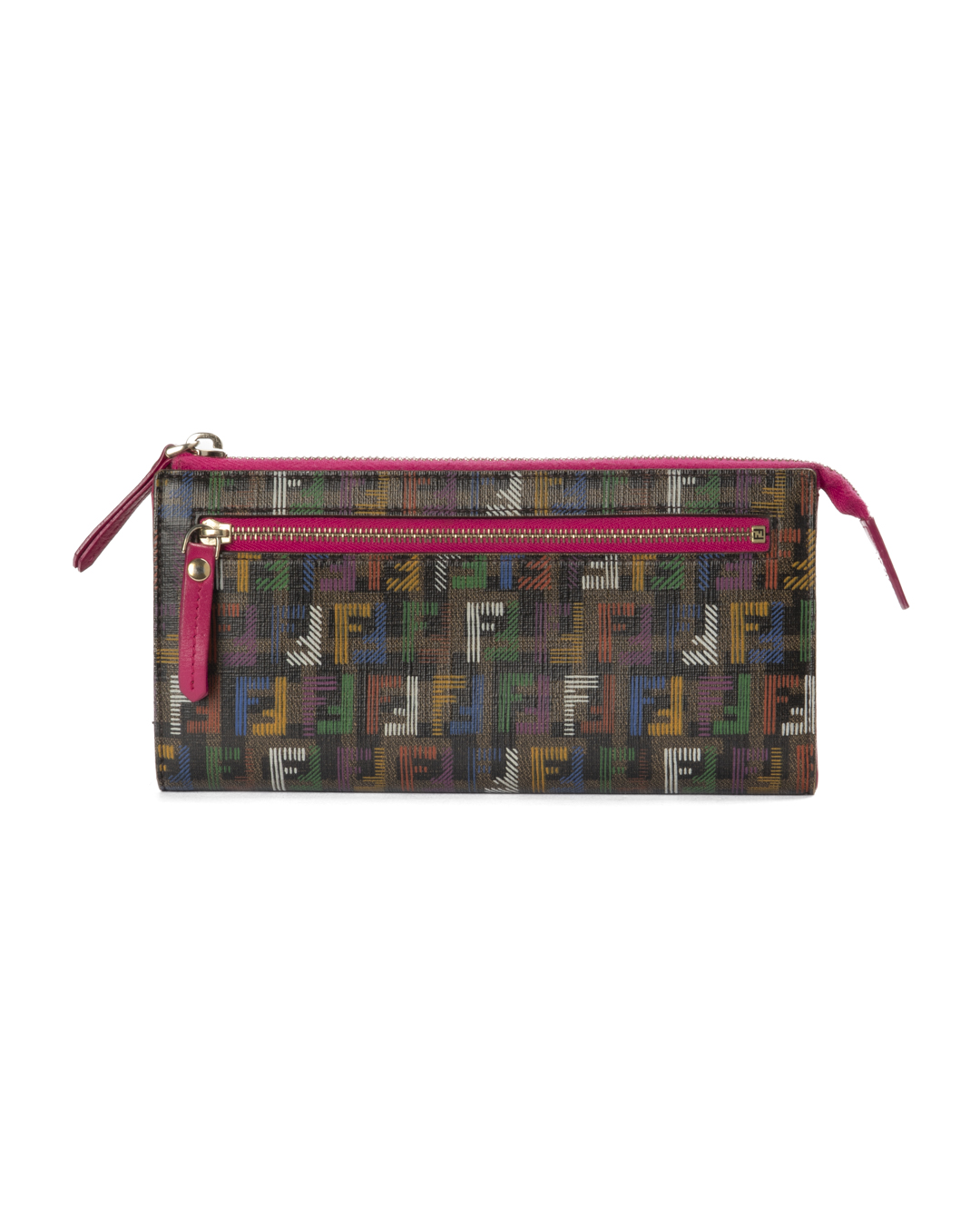 Fendi Portafoglio Zip Multicolor Fucsia