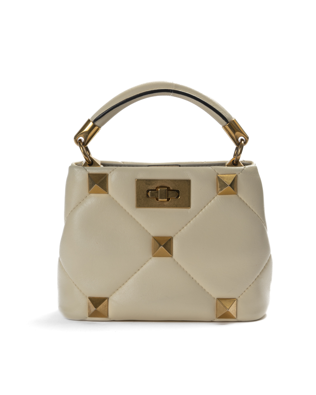 Valentino Roman Stud Bucket Small Crema