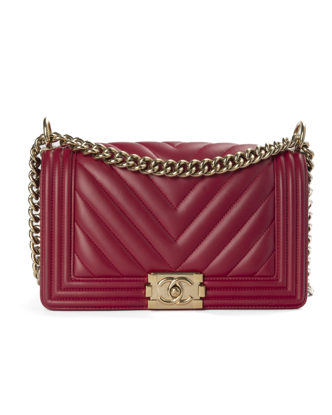 Chanel Boy Medium Chevron Fucsia