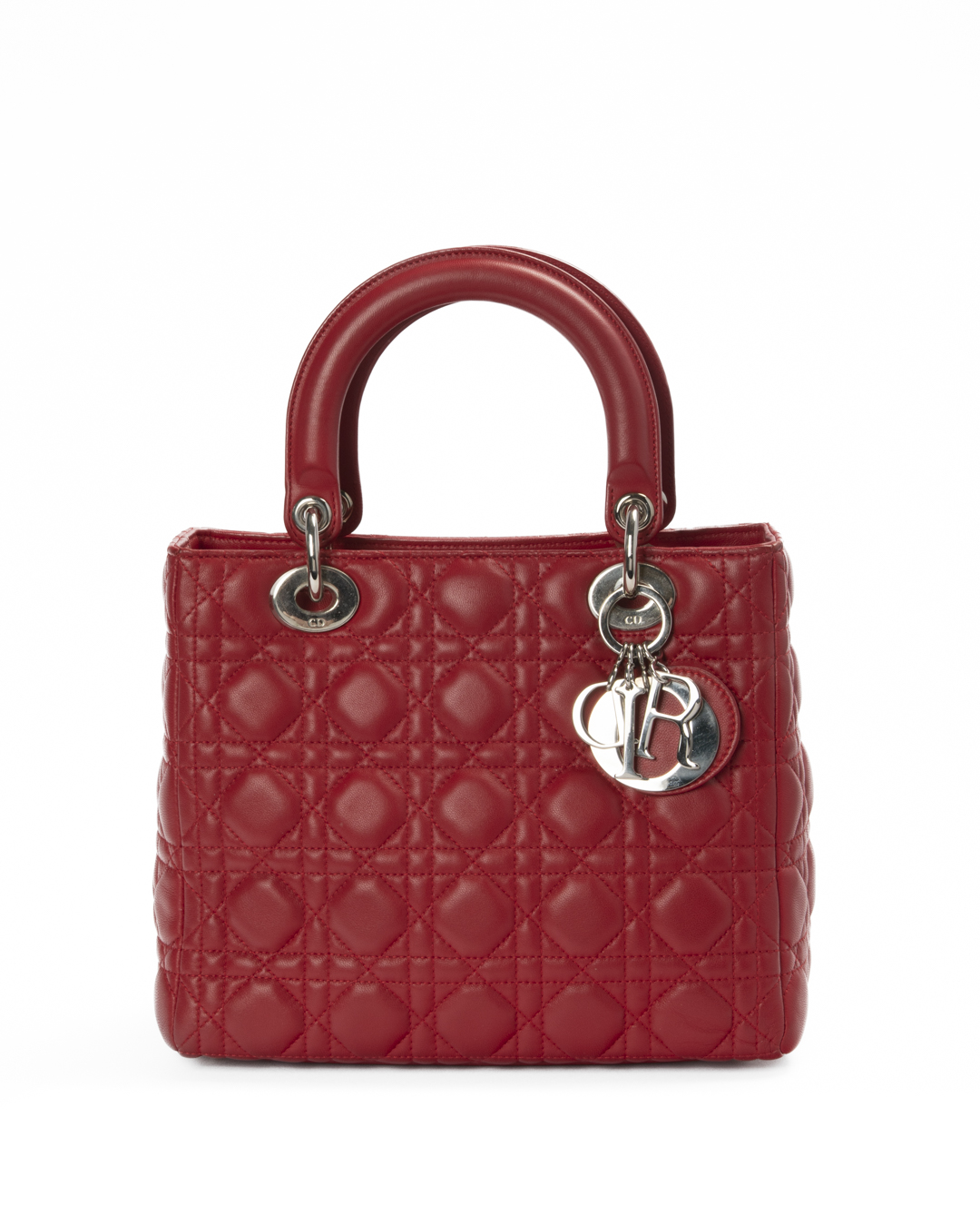 Dior Lady Vintage Medium Cannage Rossa