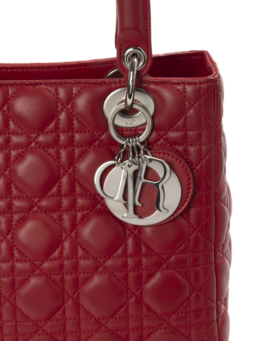 Alternative view of Dior Lady Vintage Medium Cannage Rossa