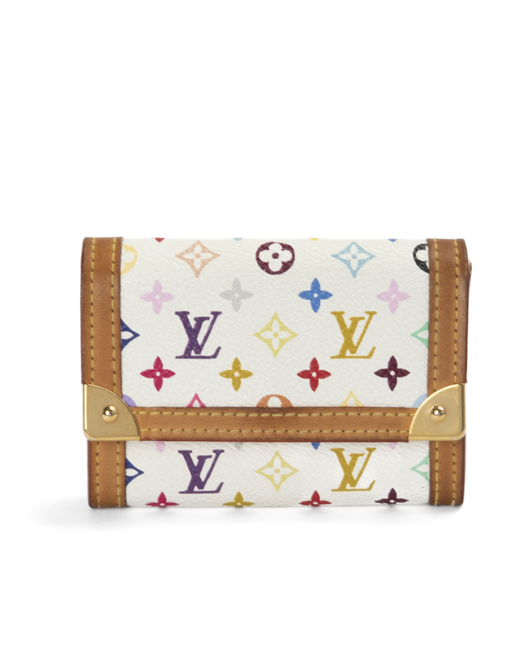 Louis Vuitton Portamonete Clip Multicolor Bianco