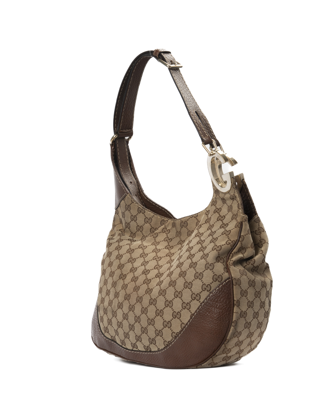 Alternative view of Gucci Tracolla Hobo Medium GG Supreme Marrone