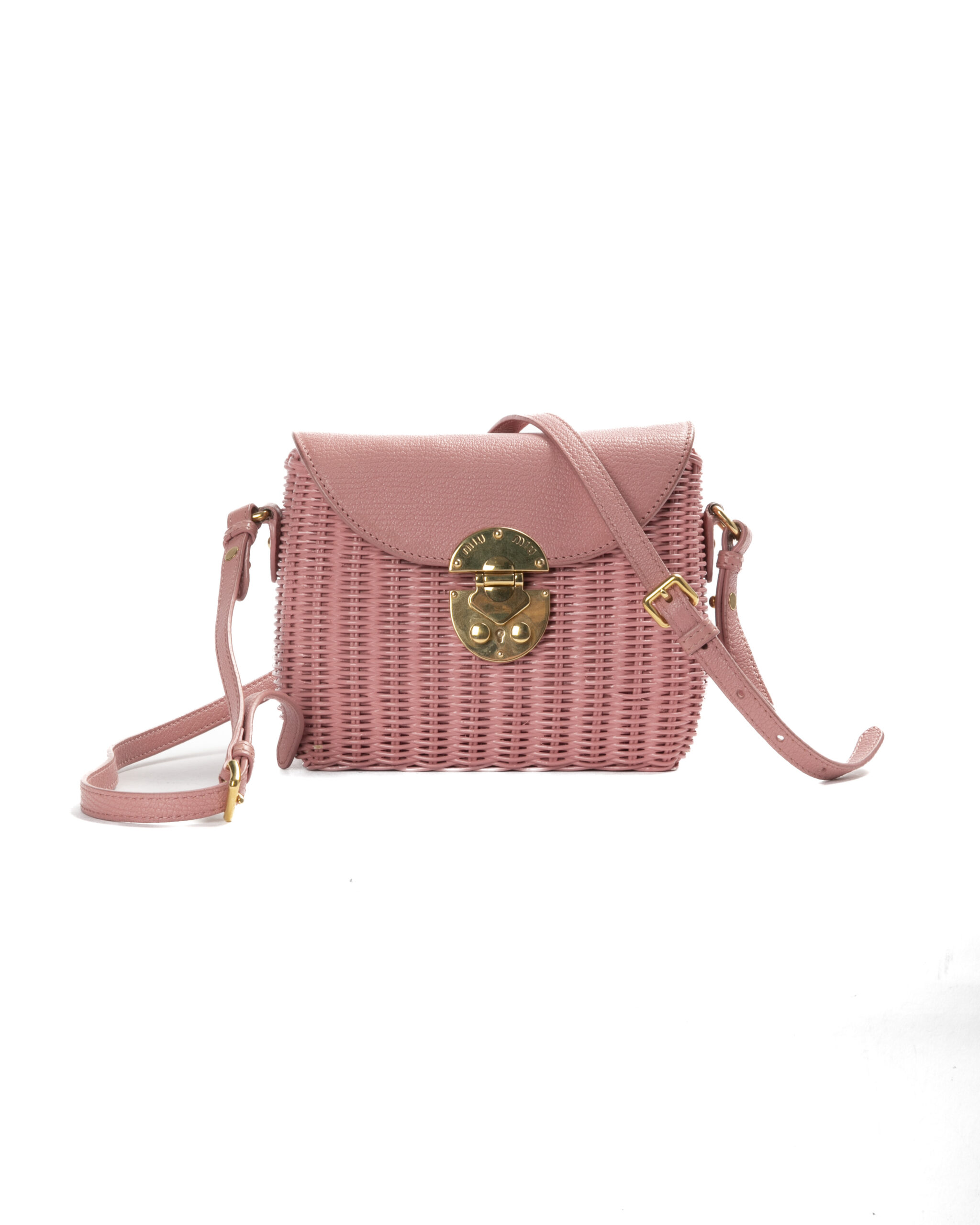 Miu Miu Basket Small Midollino Rosa