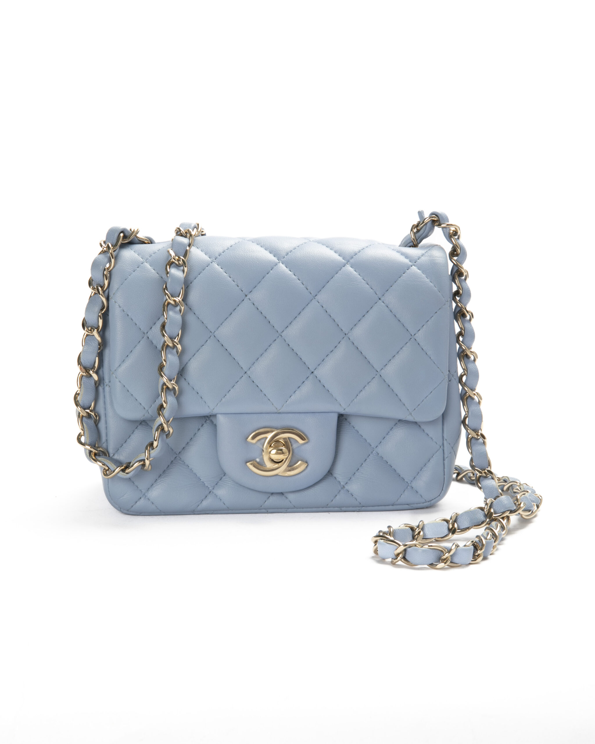 Chanel Mini Flap CC Azzurro Polvere