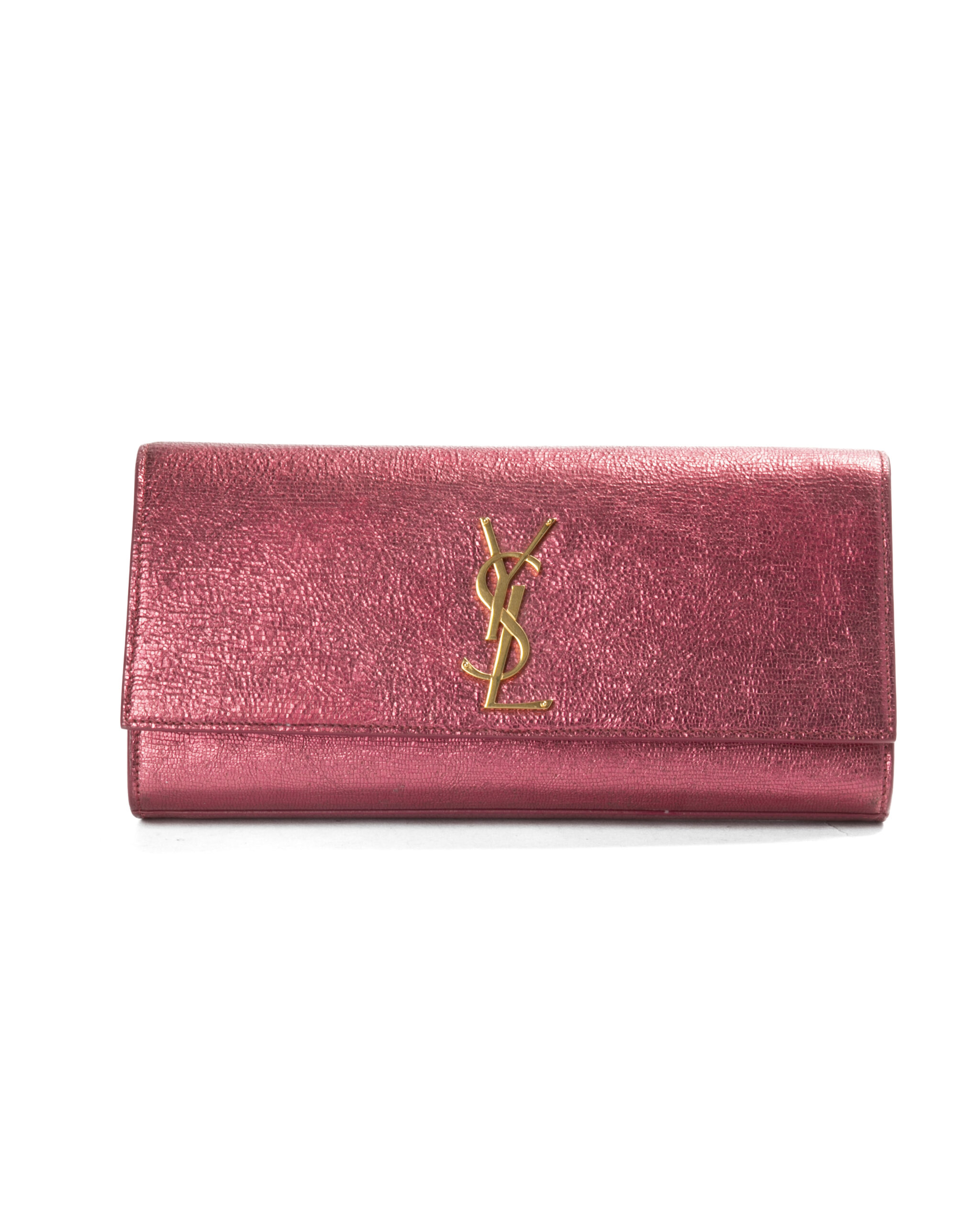Saint Laurent Cluth Medium Metallizzata Fucsia