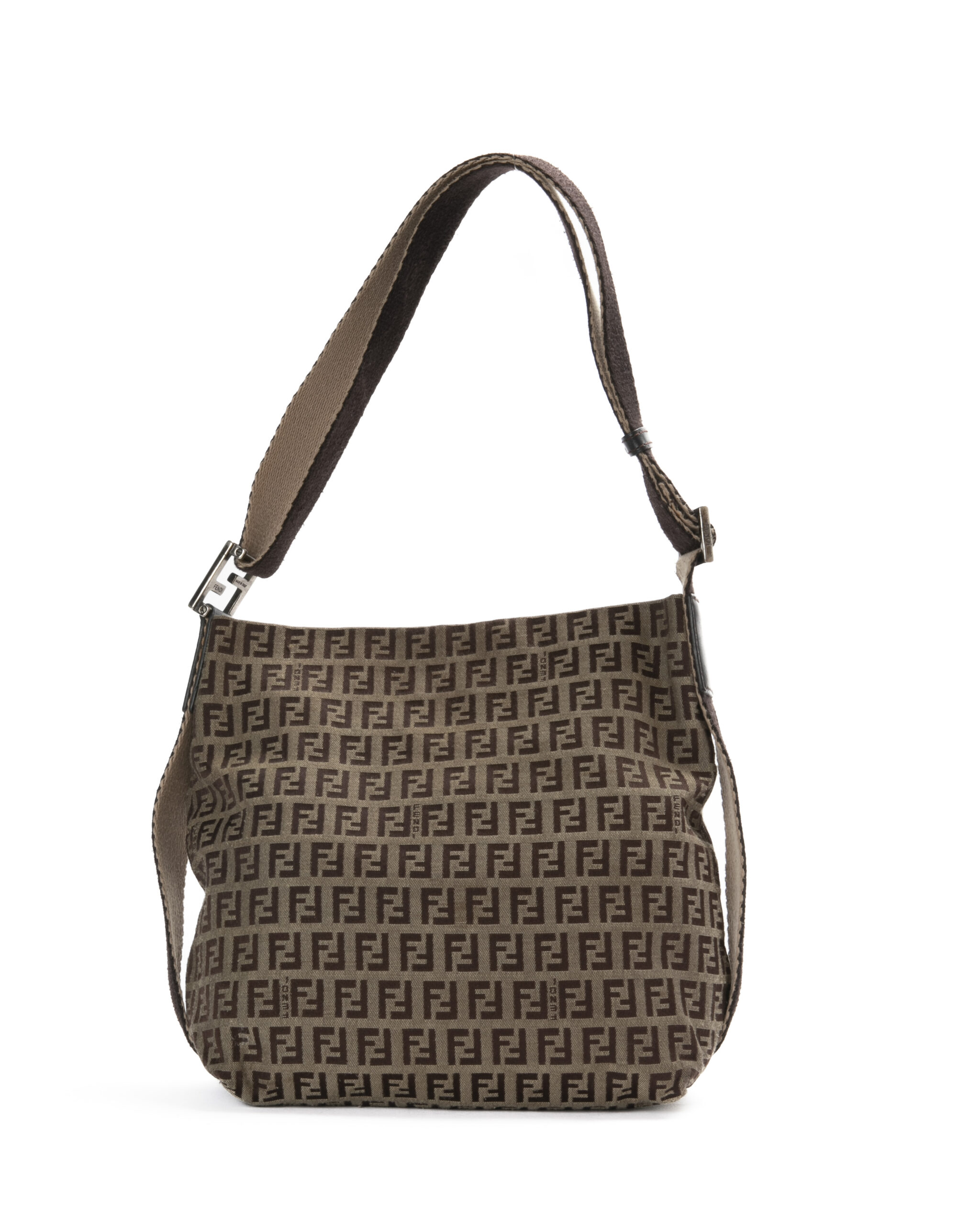 Fendi Shopper Oyster FF Logomania Marrone