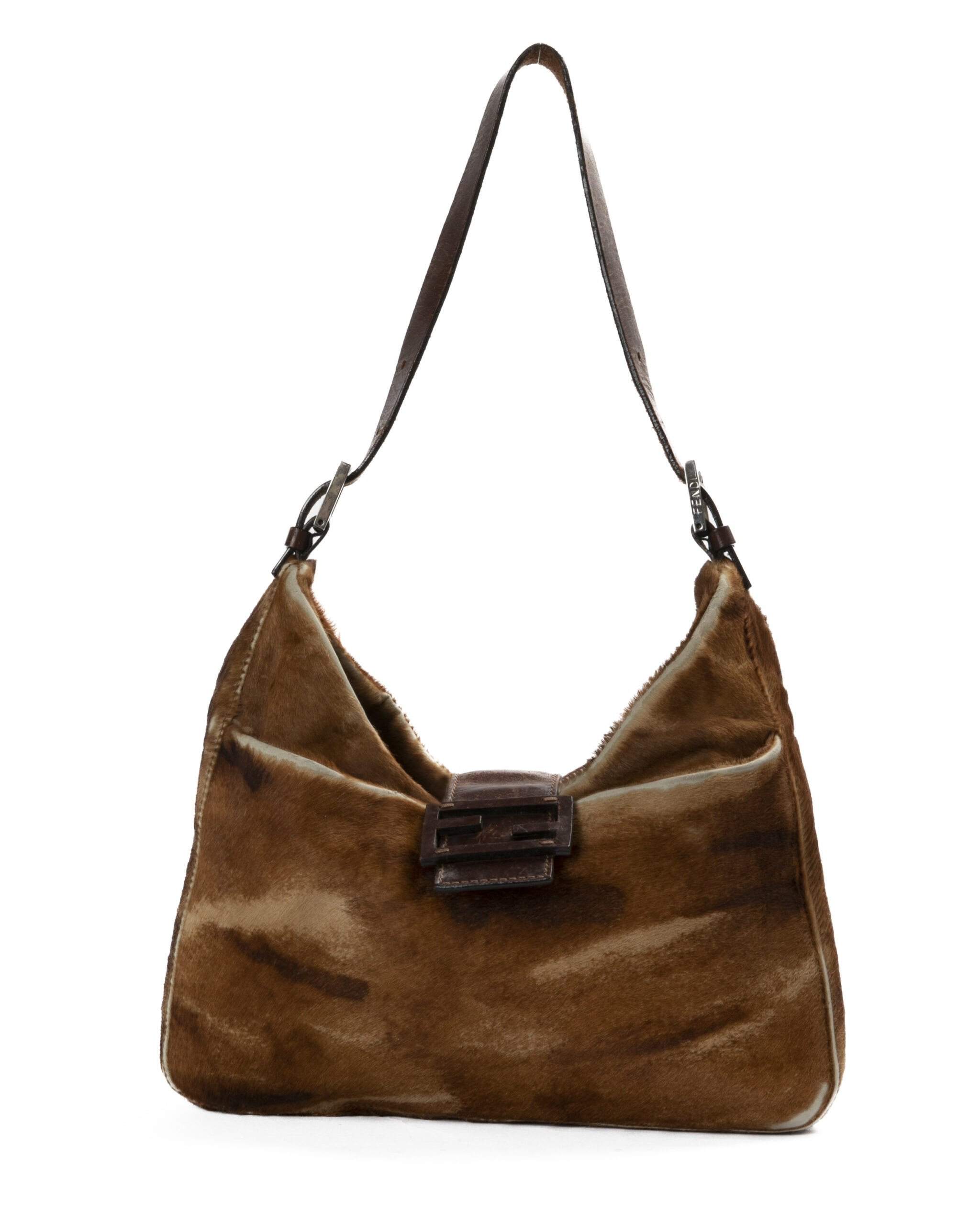 Fendi Baguette Hobo Vintage Cavallino Marrone