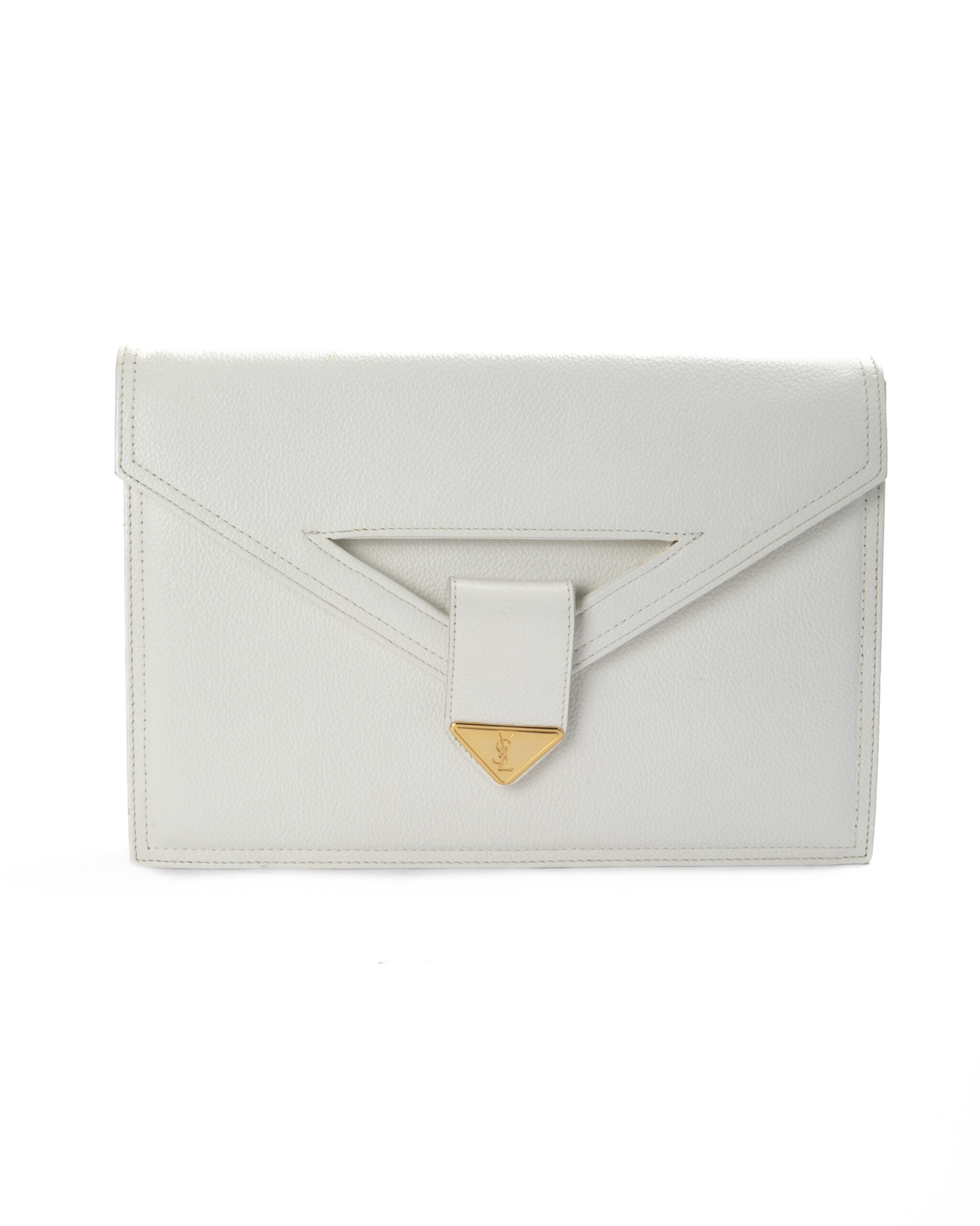 Yves Saint Laurent Clutch Small Martellata Bianco