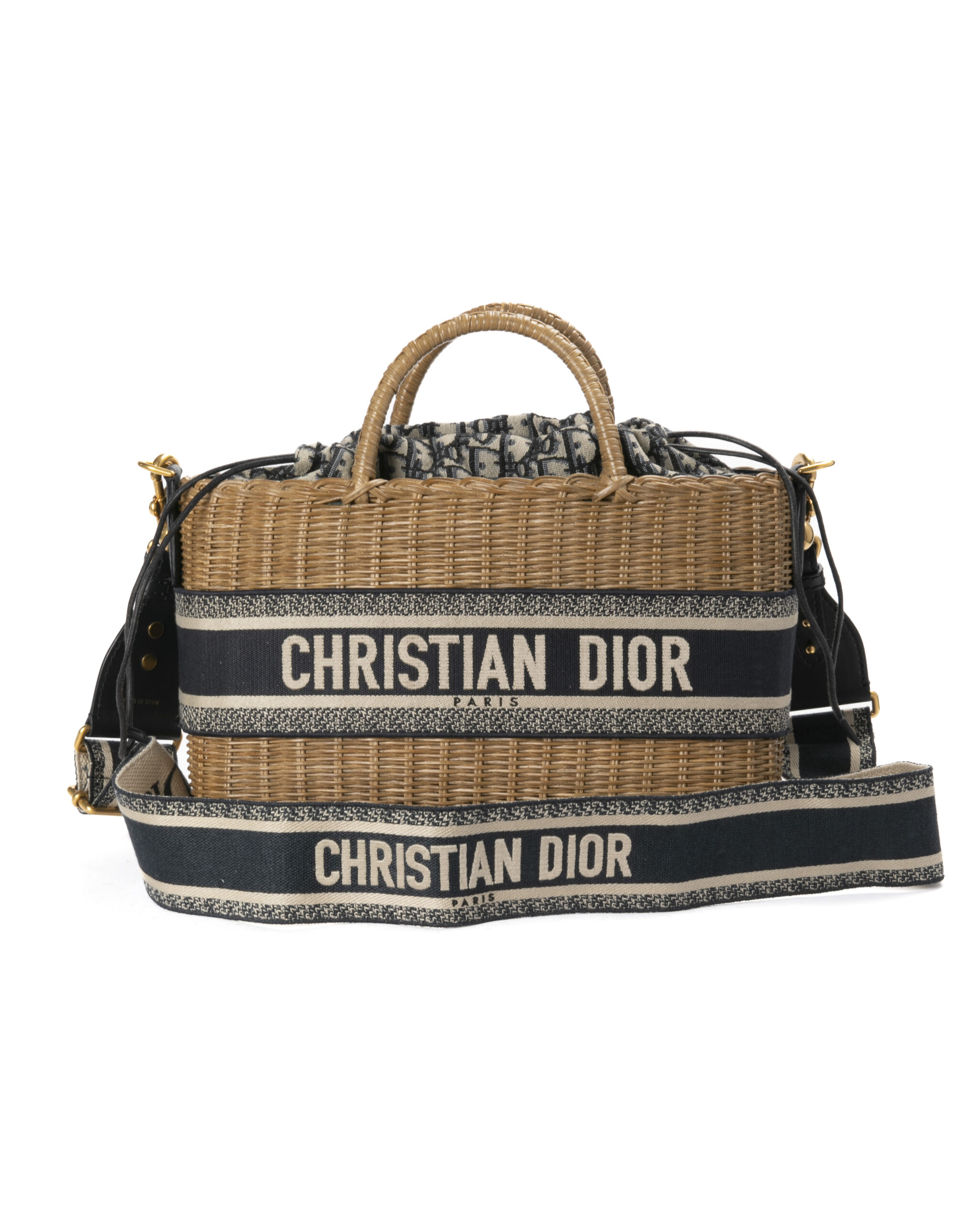 Dior Lady Vimini Medium Jacquard Oblique Blu