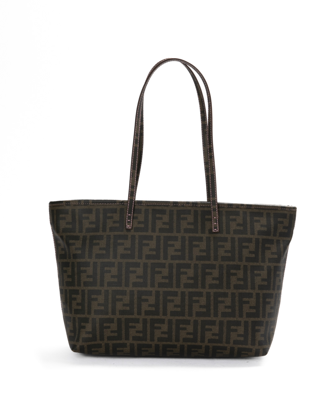 Fendi Roll Bag Medium FF Logomania Marrone