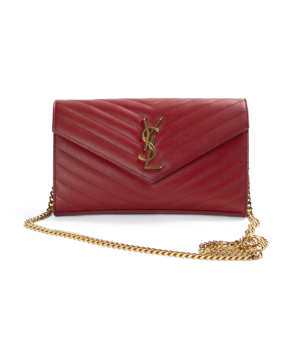 Saint Laurent Iconic Cassandre Medium Granulata Rossa