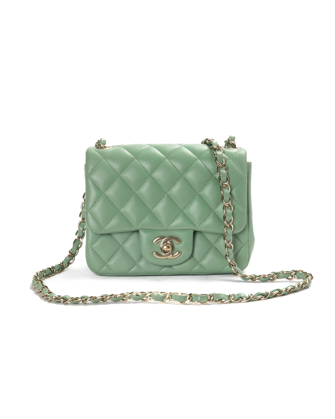 Chanel Mini Square Timeless Trapuntata Verde Menta