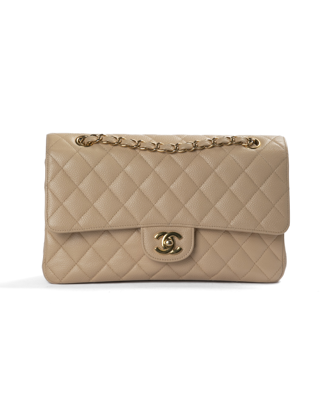 Chanel Timeless 2.55 Double Flap Caviar Beige