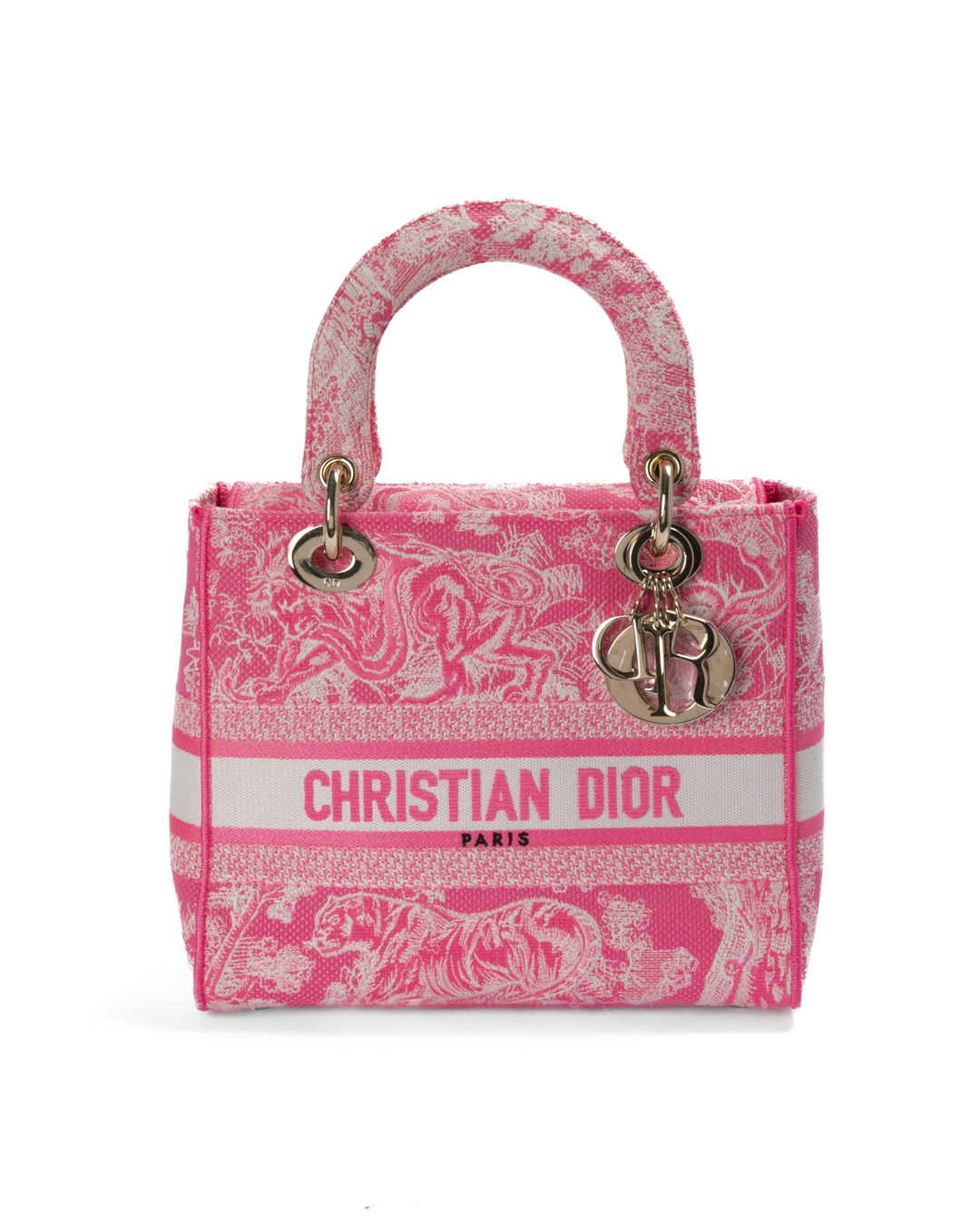 Dior Lady Medium Toile De Jouy Fucsia