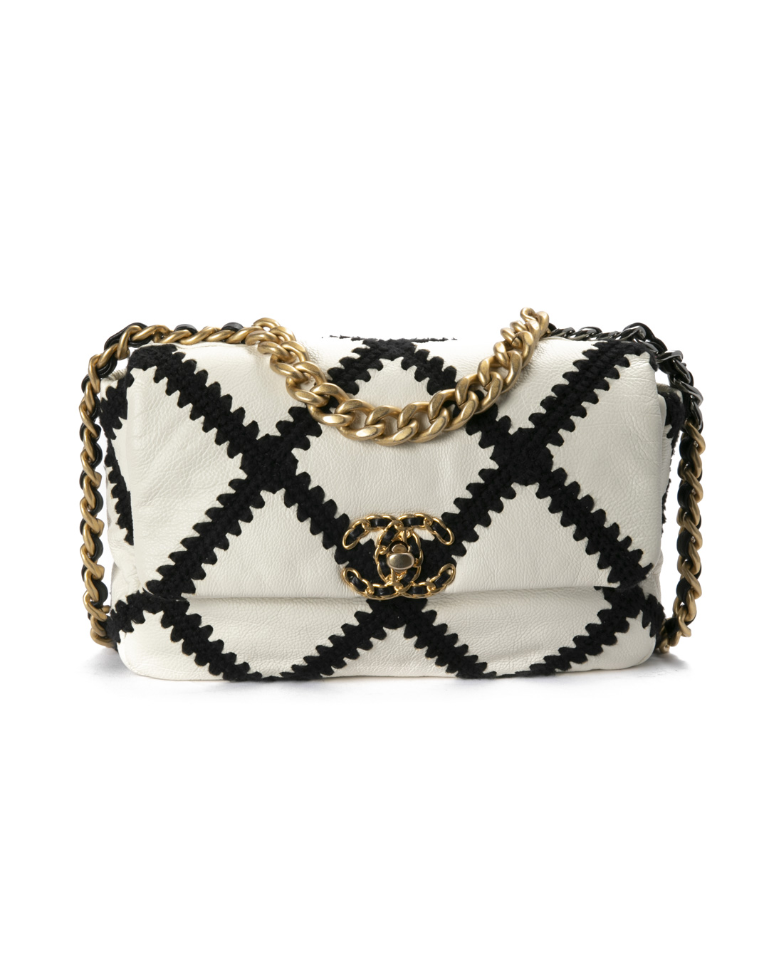 Chanel 19 Flap Small Crochet Bicolor Bianco