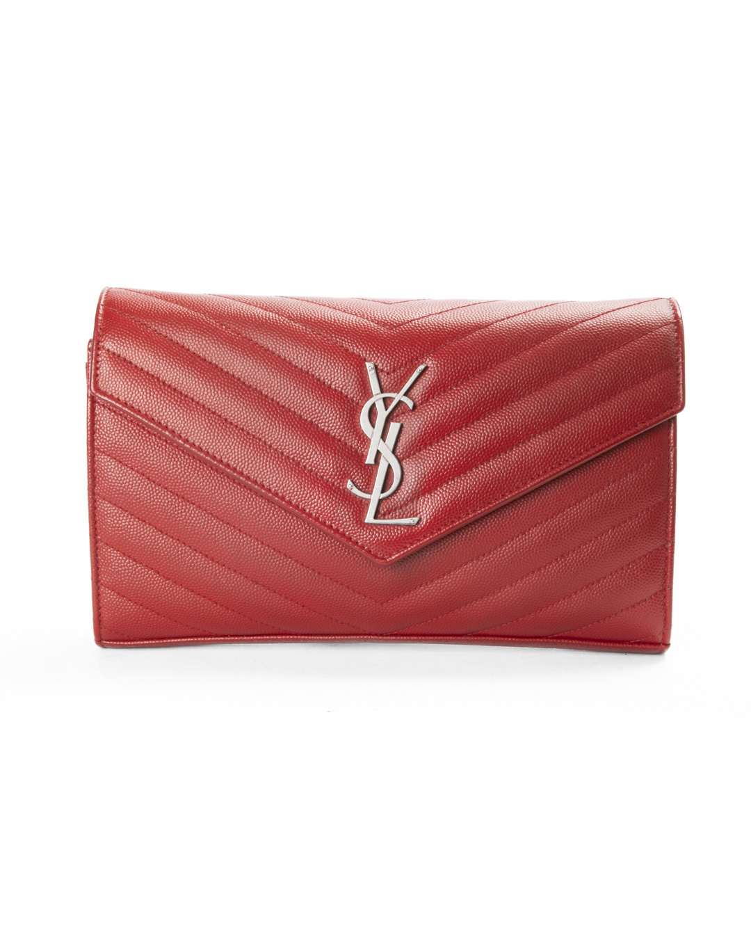 Saint Laurent Pochette Envelope Iconic Granulata Rossa