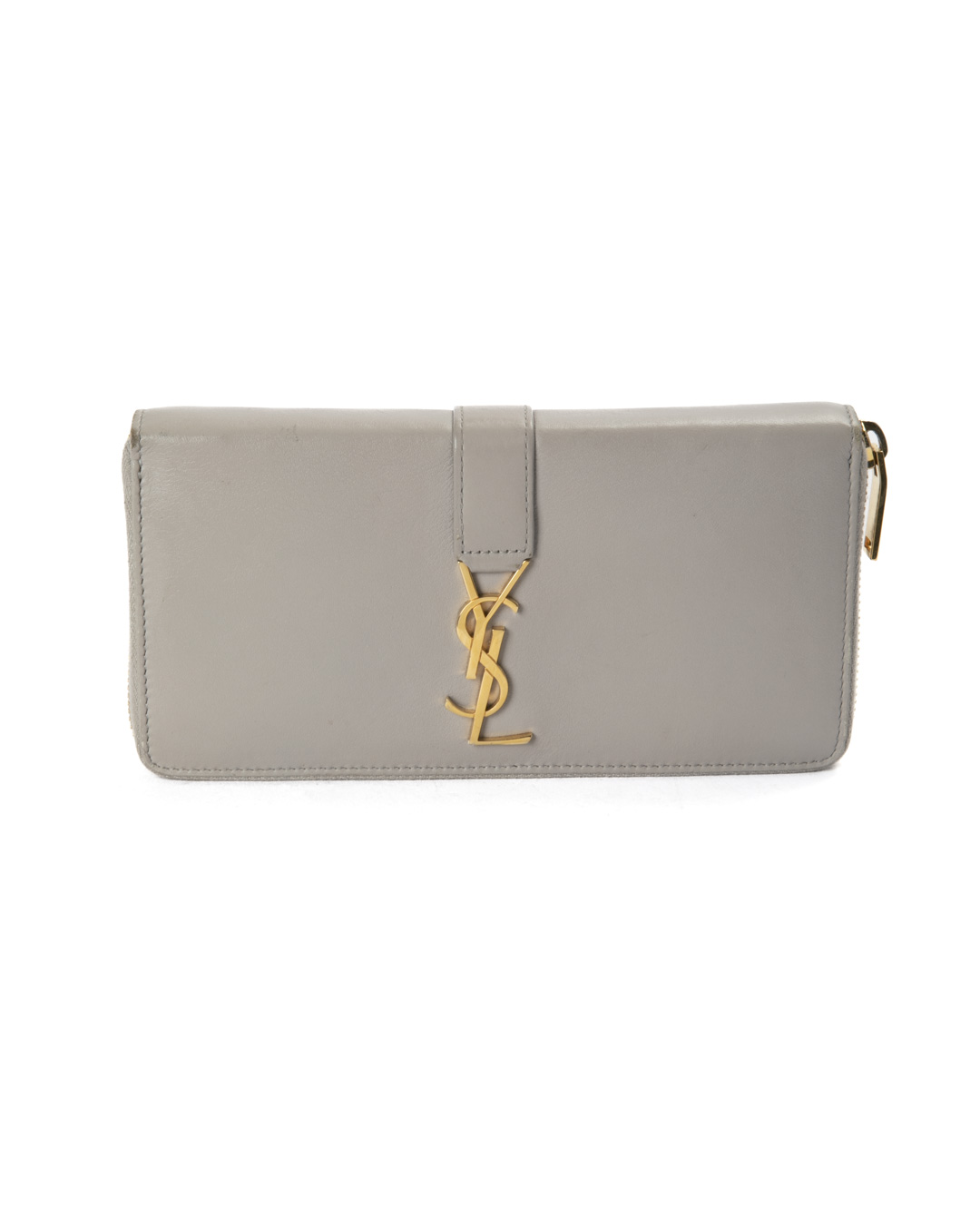 Saint Laurent Portafoglio College Zip Grigio