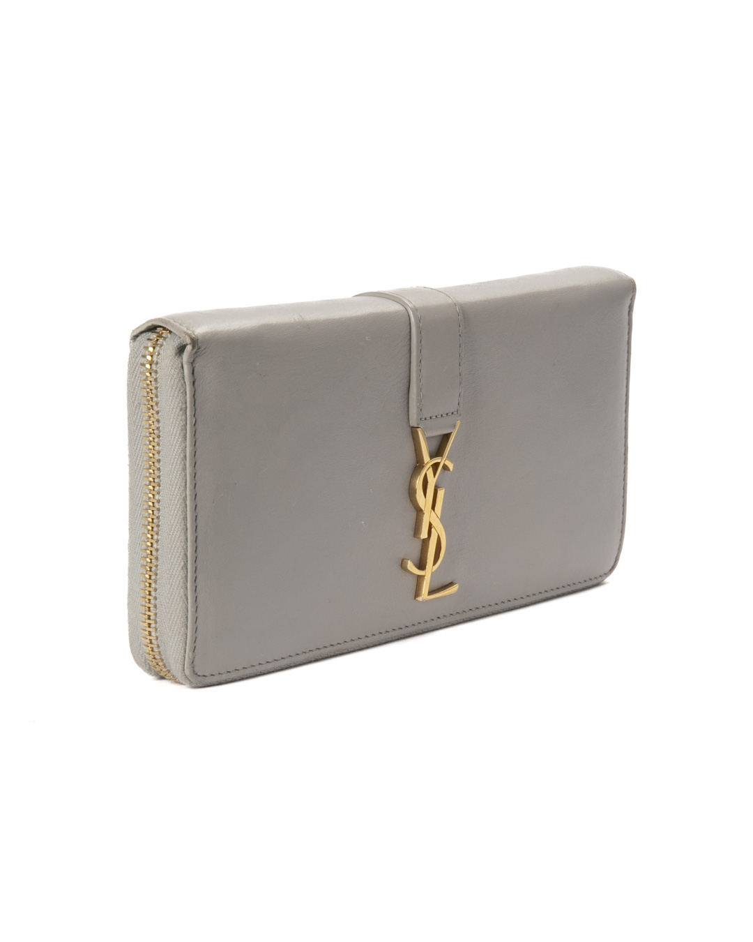 Alternative view of Saint Laurent Portafoglio College Zip Grigio