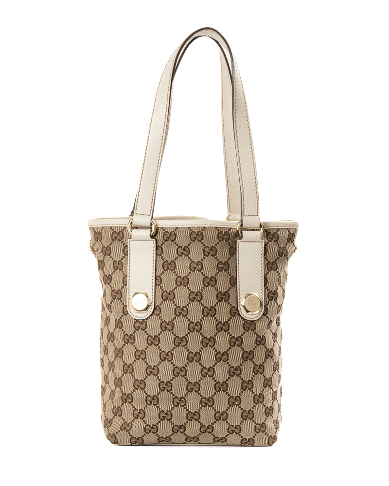 Gucci Tote Vertical GG Supreme Bianca