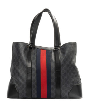 Gucci Tote Web Large GG Supreme Blu
