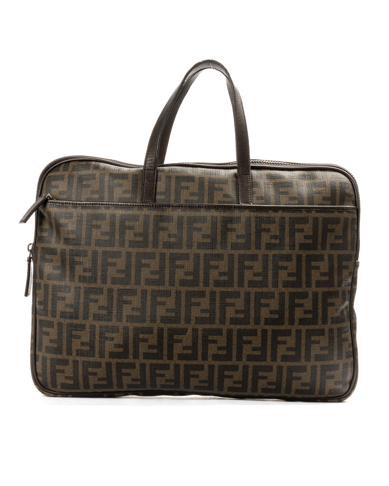 Fendi Portadocumenti Large FF Logomania Marrone