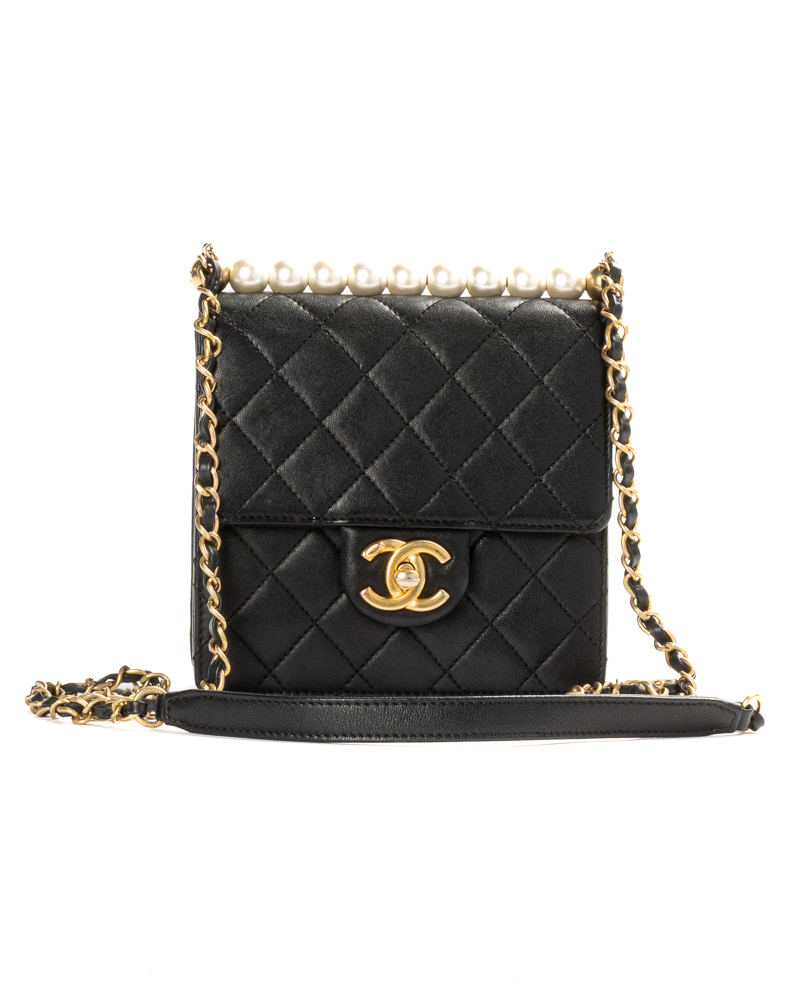 Chanel Pochette Phone Chic Pearl CC Trapuntata Nera