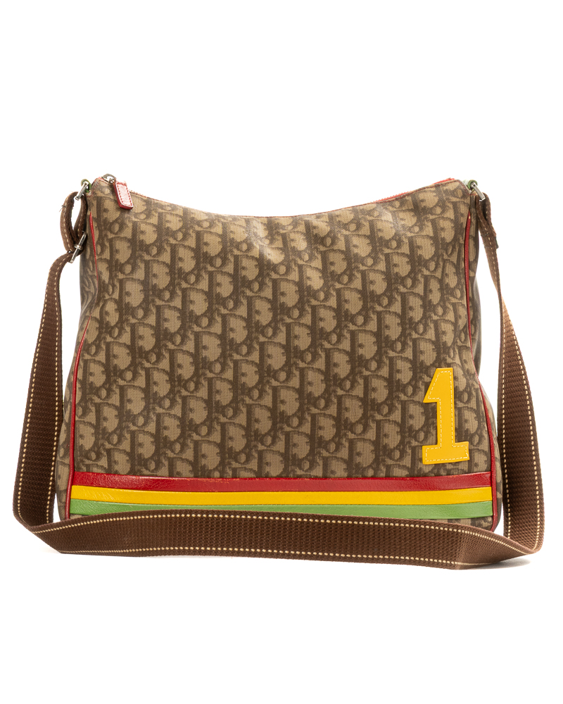 Dior Tracolla Medium Rasta Trotter Giamaica Marrone