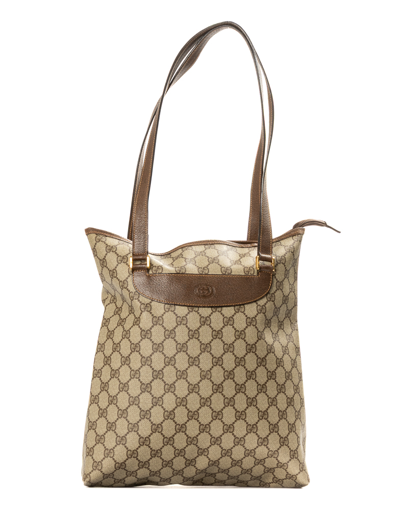 Gucci Shopper Vertical Ophida GG Supreme Marrone