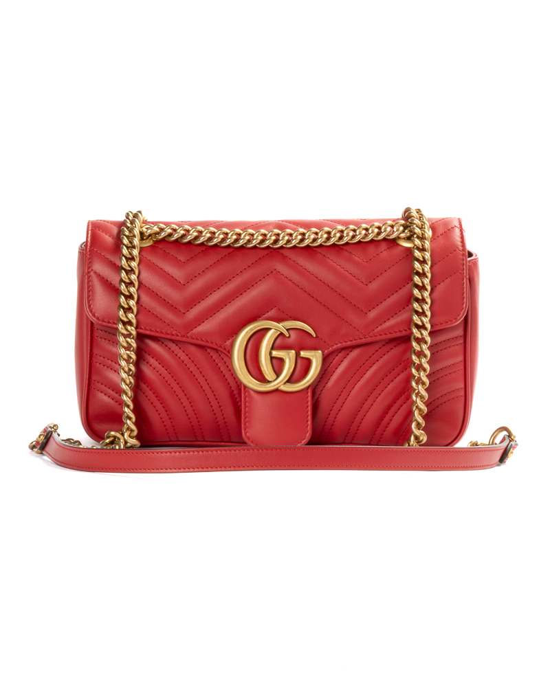 Gucci Marmont 26 Matelassè Rossa