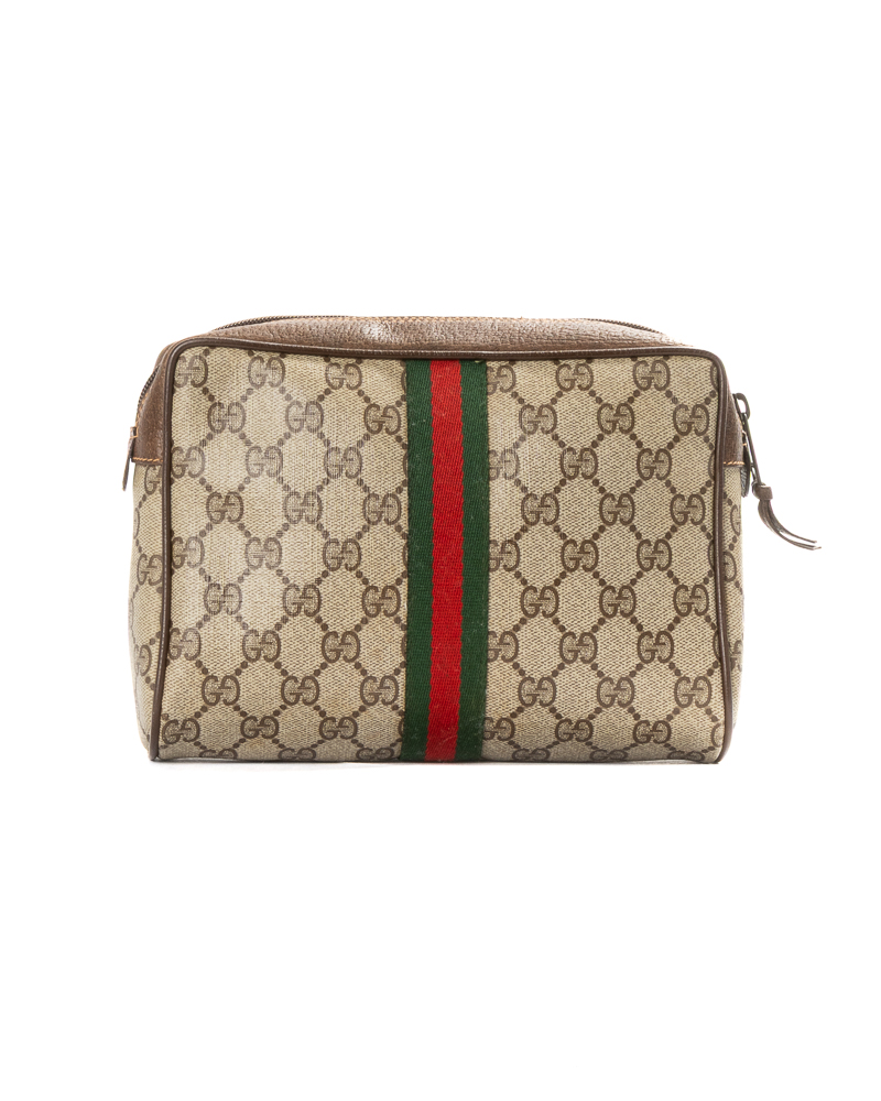 Gucci Clutch Small Web GG Supreme Marrone