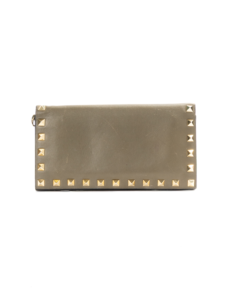 Valentino Portafoglio Rockstud Verde Militare
