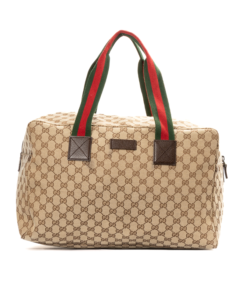 Gucci Borsone 45 Web GG Supreme Marrone