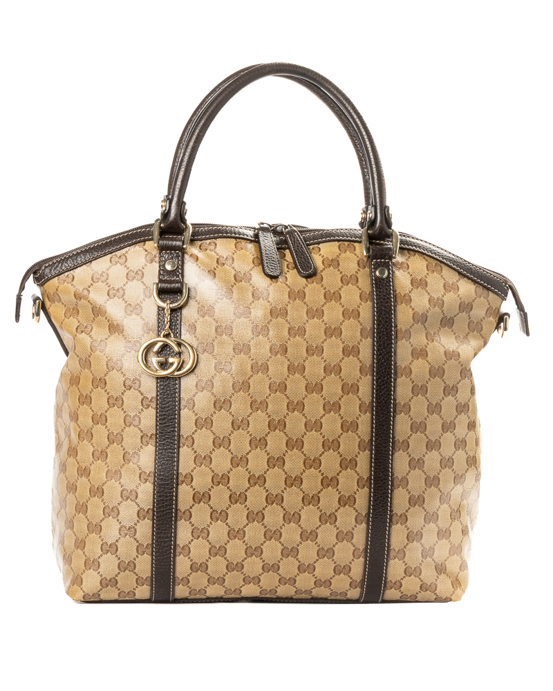 Gucci Tote Large Crystal GG Supreme Marrone