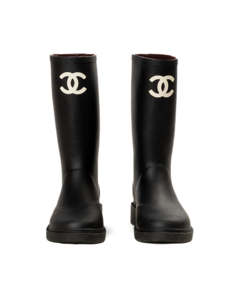 Alternative view of Chanel Stivale Gomma CC Nero