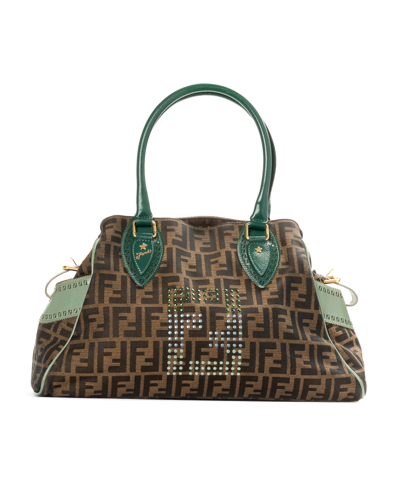 Fendi Shopper De Jour Star FF Logomania Verde
