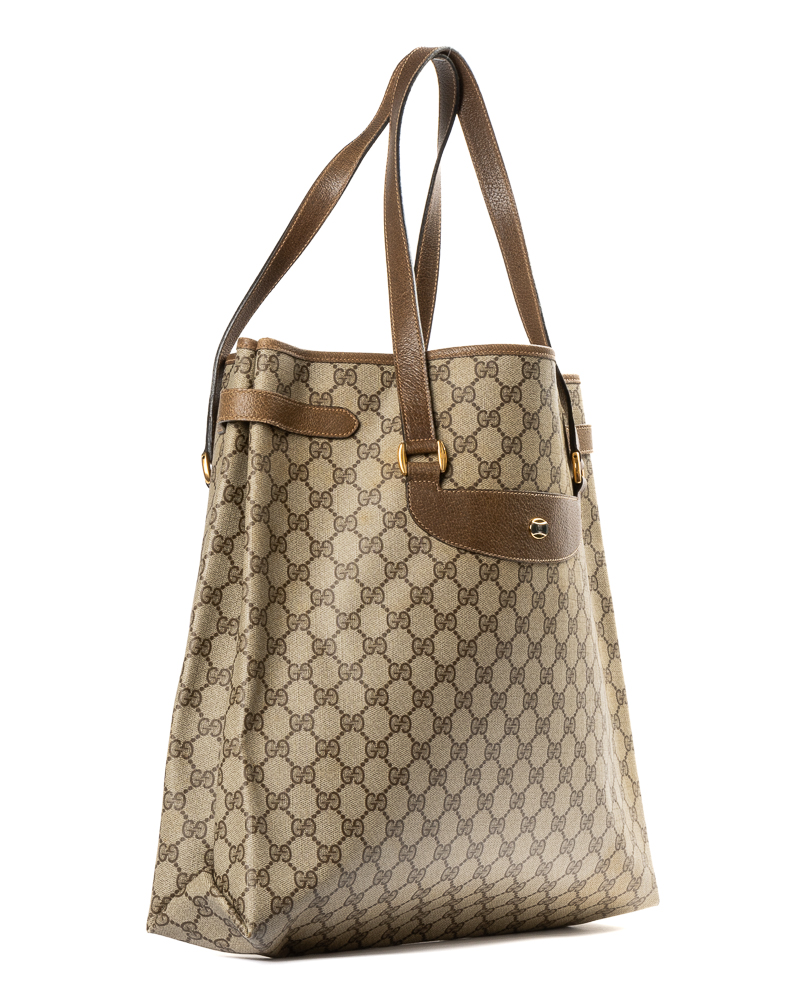 Alternative view of Gucci Tote Vertical Vintage GG Supreme Marrone