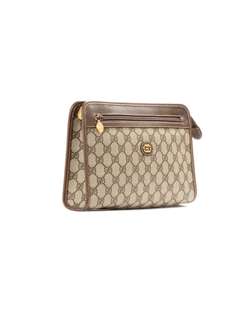 Alternative view of Gucci Clutch Zip Vintage GG Supreme Marrone