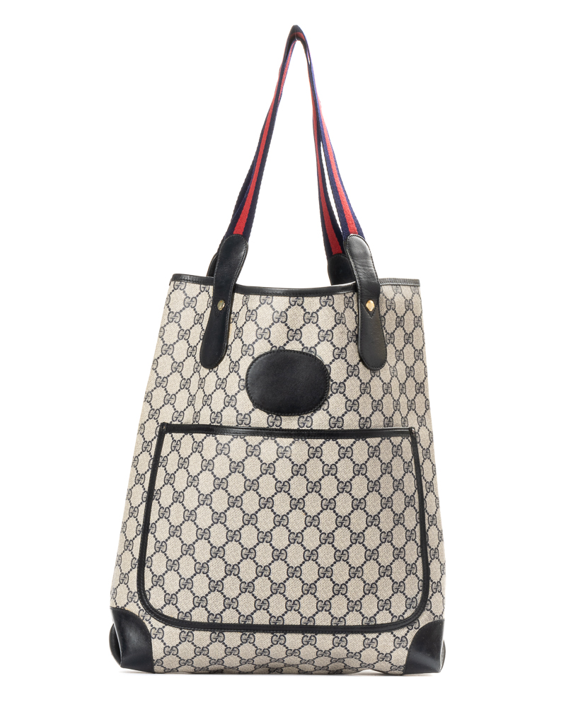 Gucci Tote Vertical Large GG Supreme Blu